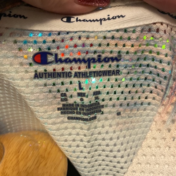 Champion Women’s Mesh Short Sleeve Top w/ drawstring waist sz L NWT - Picture 6 of 8